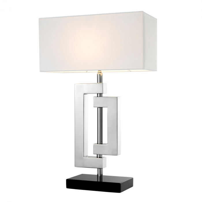   Lampă de masă Leroux din oțel inoxidabil lustruit inclusiv abajur 107567 EICHHOLTZ [1]