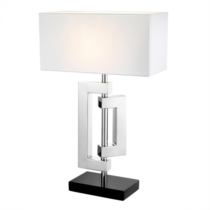   Lampă de masă Leroux din oțel inoxidabil lustruit inclusiv abajur 107567 EICHHOLTZ [2]
