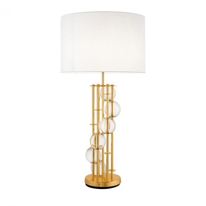   Lampă de masă Lorenzo finisaj auriu inclusiv abajur alb 113344 EICHHOLTZ [1]