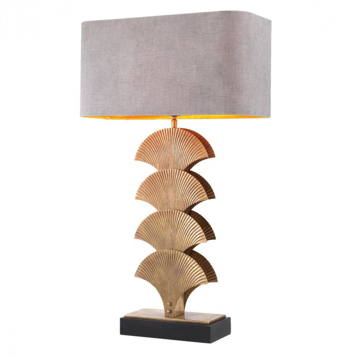 Lampa de masa lux art deco Iris gri, baza aurie alama vintage forma frunze | Eichholtz - 114198 [5]