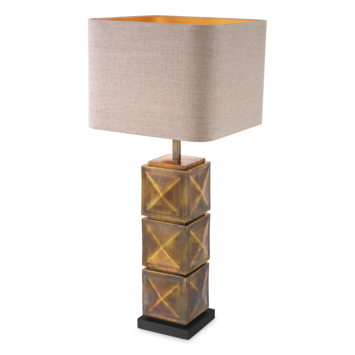Lampa de masa lux Carlo alama vintage/negru bronz, abajur textil | Eichholtz - 111083 [7]