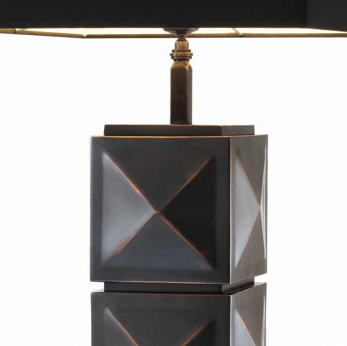 Lampa de masa lux Carlo alama vintage/negru bronz, abajur textil | Eichholtz - 111083 [3]