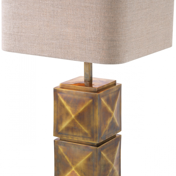 Lampa de masa lux Carlo alama vintage/negru bronz, abajur textil | Eichholtz - 111083 [8]