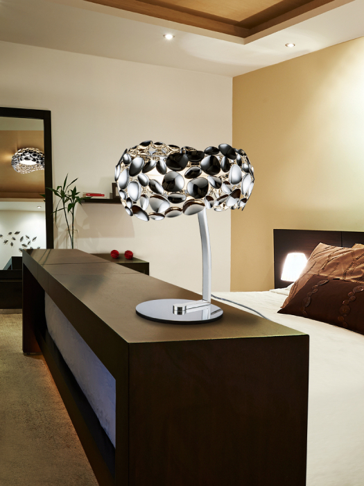 Lampa de masa lux crom/aur roz Daria, Ø 32 cm, metal si acril, 266544N - Schuller [5]