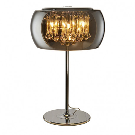 Lampa de masa lux crom Paloma Ø 28cm, din sticla si cristale, baza metal, 508516 - Schuller [4]
