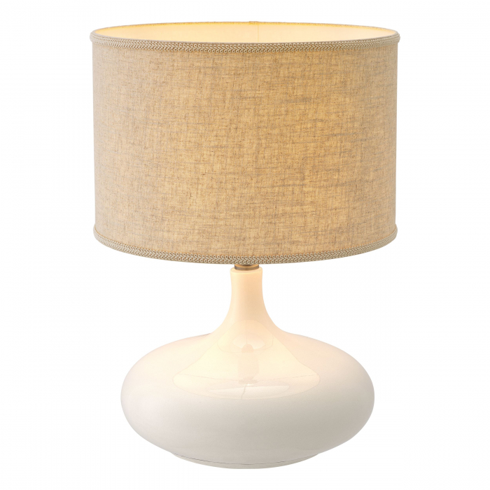   Lampa de masă Jones din ceramică albă crăpată, inclusiv abajur 116511 EICHHOLTZ [3]