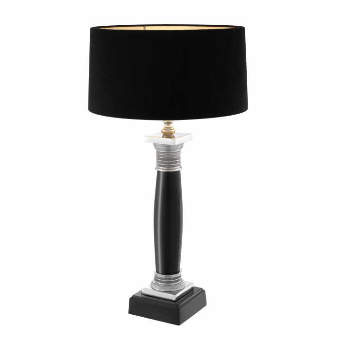 Lampa de masa lux Napoleon stil neoclasic, abajur negru catifea | Eichholtz - 101655 [2]