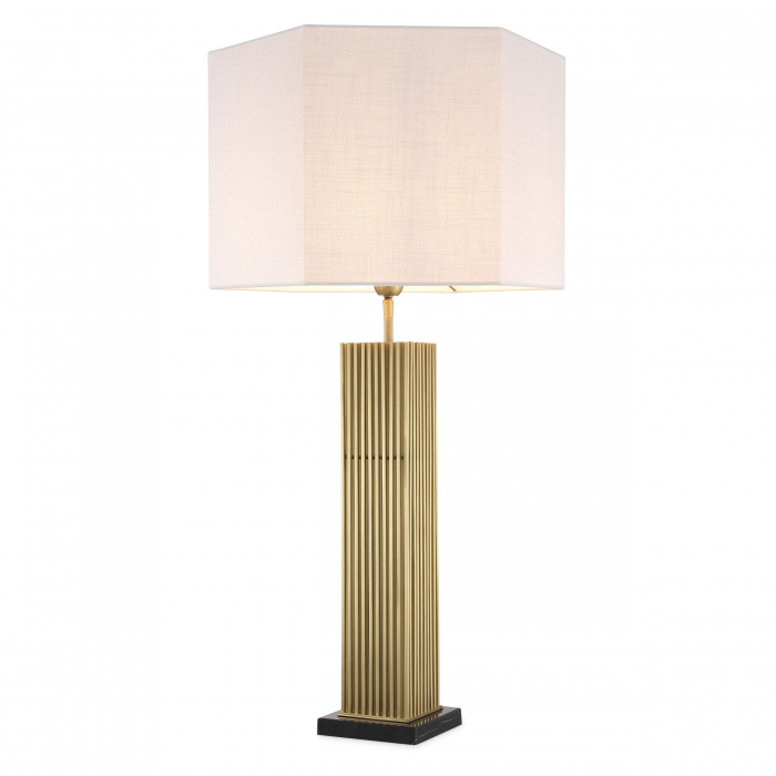 Lampa de masa lux Viggo auriu/nichel cu alb, forma hexagon | Eichholtz - 114900 [6]