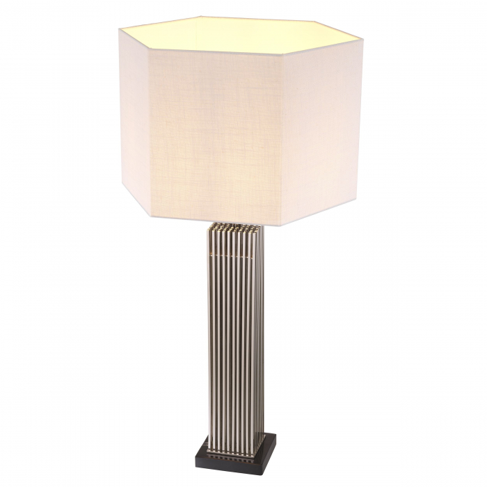 Lampa de masa lux Viggo auriu/nichel cu alb, forma hexagon | Eichholtz - 114900 [3]