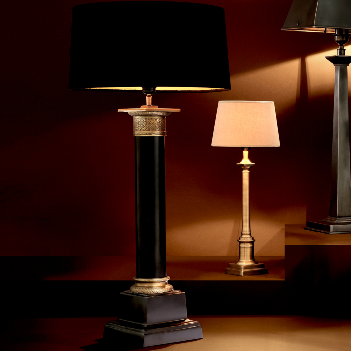   Lampă de masă Monaco finisaj negru/bronz antichizat inclusiv abajur 101640 EICHHOLTZ [2]