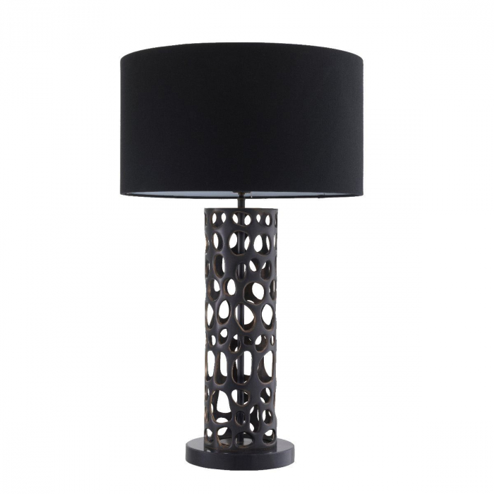 Lampa de masa neagra lux Dix, baza aurie/bronz si marmura neagra | Eichholtz - 114195 [2]