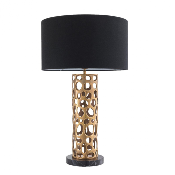 Lampa de masa neagra lux Dix, baza aurie/bronz si marmura neagra | Eichholtz - 114195 [6]