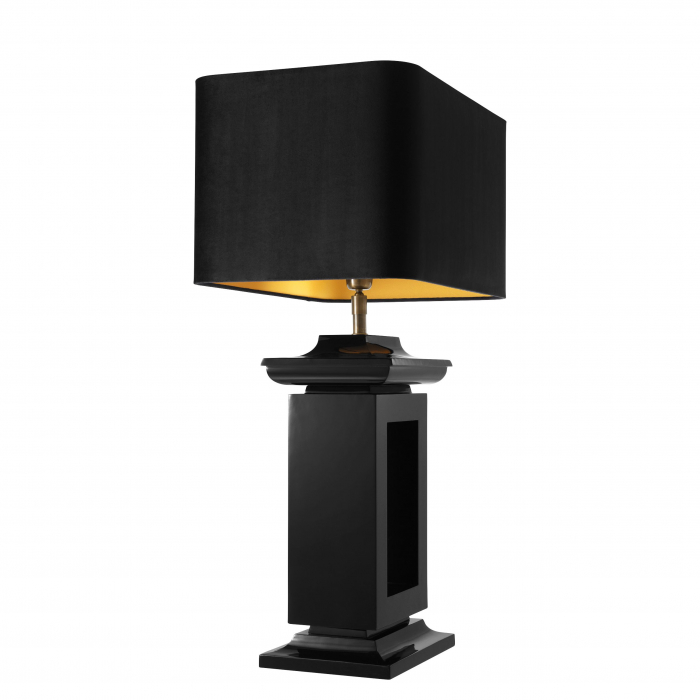   Lampă de masă Mandarin cu finisaj negru lucios, inclusiv abajur 112319 EICHHOLTZ [2]