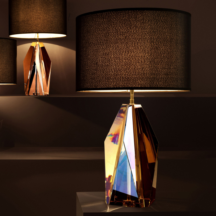   Lampă de masă Setai din sticlă cristal amber, inclusiv abajur. 110361 EICHHOLTZ [3]