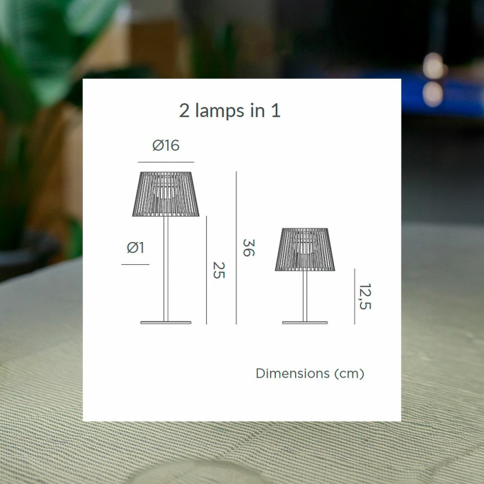 Lampă de Masă Okinawa Solar 16x16x36 cm, Bambus Natural, Protecție IP54 - New Garden [11]