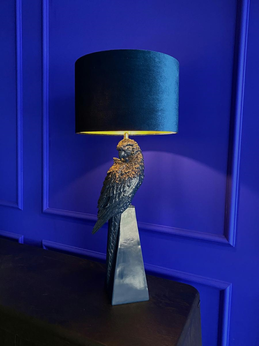 Lampă de Masă Parrot 84, Țesătură Albastru - Kare Design [10]