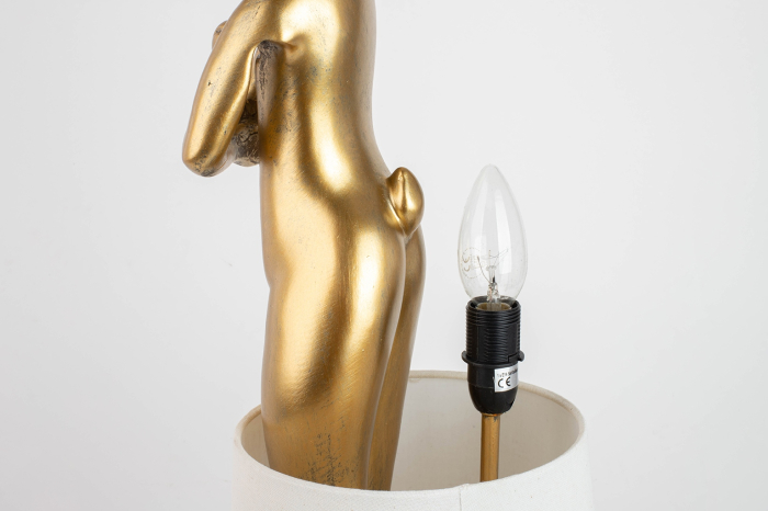Lampă de Masă Rabbit 23x26x68 cm, Polirezyna Auriu/Alb Vopsit Electrostatic - Kare Design [6]