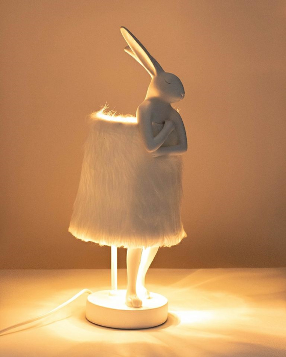 Lampă de Masă Rabbit Fur 18x50x20 cm, Alb - Kare Design [4]