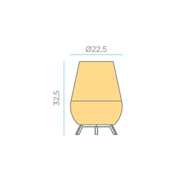 Lampa de Masă Saona 30 In&Out 22,5x22,5x32,5 cm, Fibre Naturale, Protecție IP54 - New Garden [6]