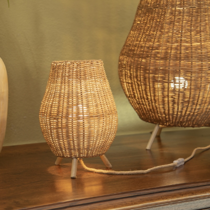 Lampă de Masă Saona 30 Indoor 22,5x22,5x32,5 cm, Fibre Naturale, Protecție IP20 - New Garden [2]
