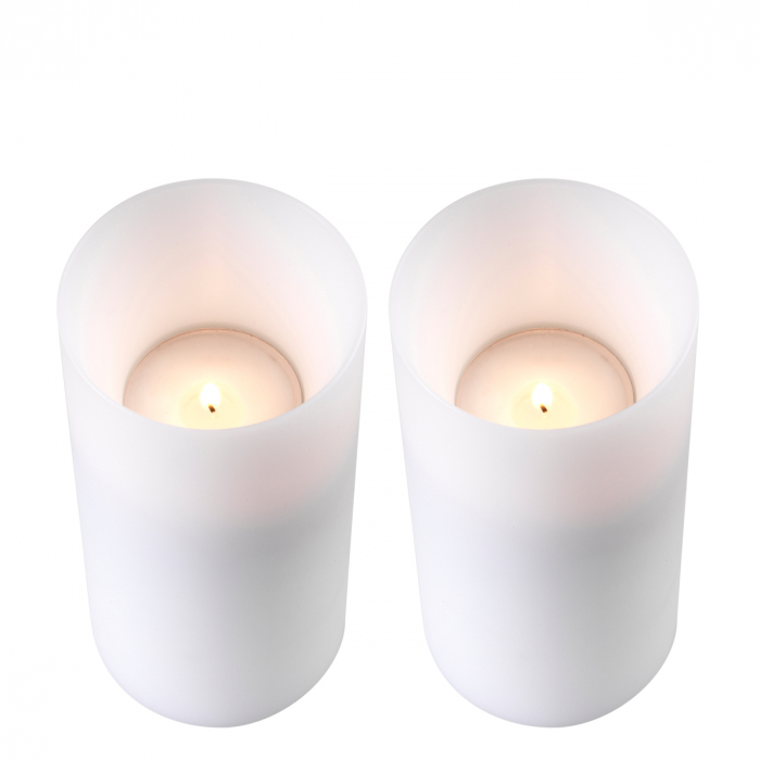   Lumânare artificială adâncă ø 10 x H. 21 cm albă S/2 110884 EICHHOLTZ [4]