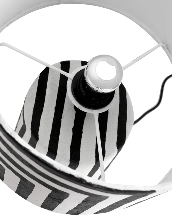 Lampă de Masă Strisce 30x30x44 cm, Papieru Mache Alb-Negru - Kare Design [2]