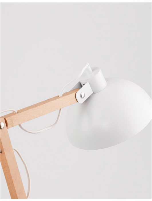 Lampa de podea ajustabila neagra/alba Zeno, din metal si lemn, 170 cm, 6713401 - Novaluce [4]