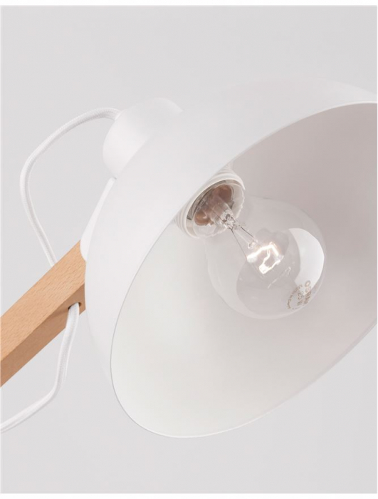 Lampa de podea ajustabila neagra/alba Zeno, din metal si lemn, 170 cm, 6713401 - Novaluce [3]