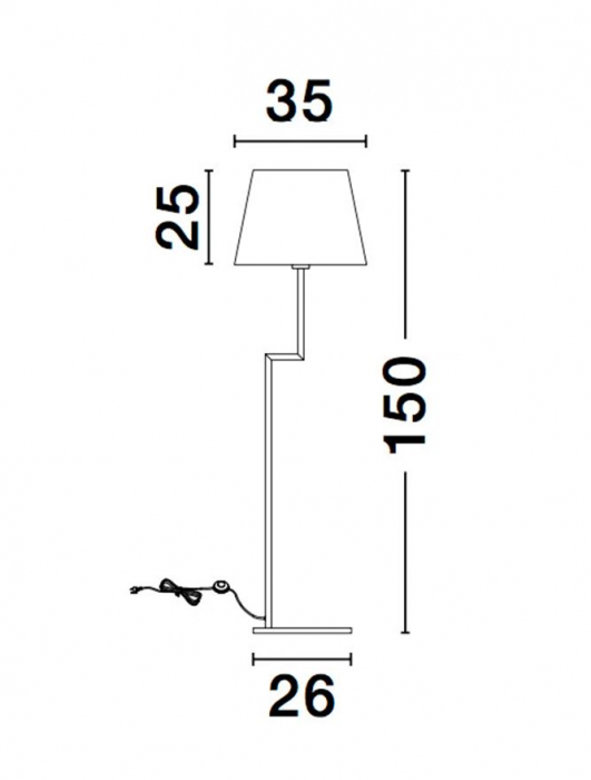 Lampa de podea alb-negru Eduaro, baza metalica, abajur textil, 150 cm, 9919153 - Novaluce [5]