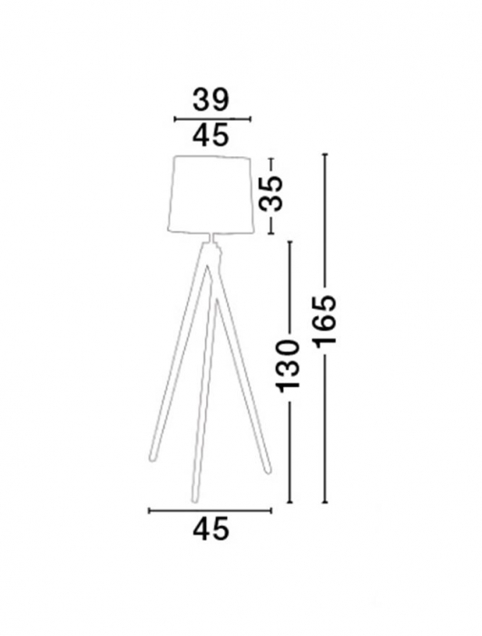 Lampa de podea alba Crista, baza din lemn, abajur textil, 165 cm, 60201 - Novaluce [3]