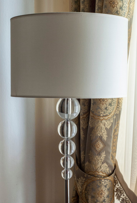 Lampa de podea alba moderna Rufi Ø 40 cm metal/acril/material textil, F0038 - Maxlight [4]