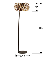 Lampa de podea Daria 167 cm stil modern lux auriu rose si maro, metal/acril, 266616N - Schuller [2]