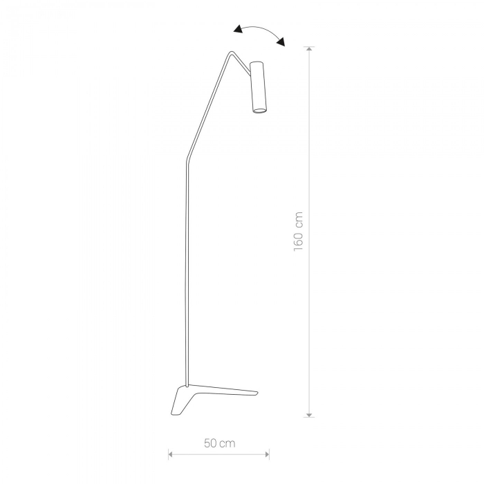 Lampa de podea design Akoni otel negru/gri/alb, inaltime fixa 160 cm, 6500 - Nowodworski [3]