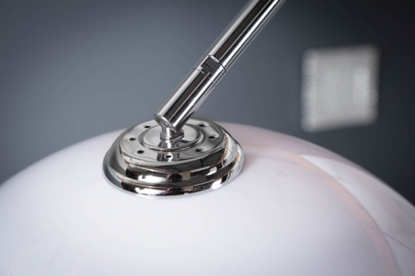 Lampa de podea design Ivette inaltime reglabila 175-205 cm, metal, acril portocaliu/alb, baza marmura alba [11]