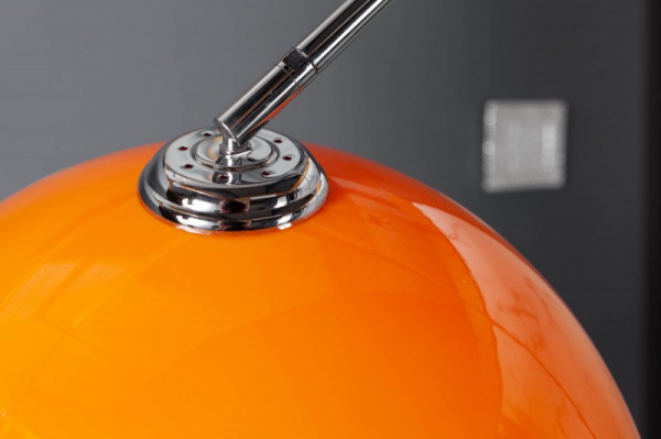 Lampa de podea design Ivette inaltime reglabila 175-205 cm, metal, acril portocaliu/alb, baza marmura alba [5]