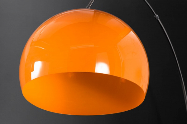 Lampa de podea design Ivette inaltime reglabila 175-205 cm, metal, acril portocaliu/alb, baza marmura alba [4]