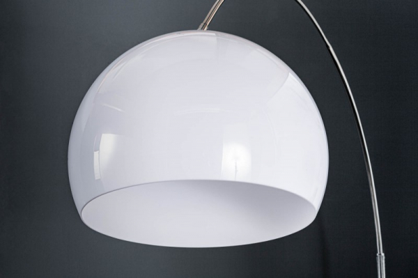 Lampa de podea design Ivette inaltime reglabila 175-205 cm, metal, acril portocaliu/alb, baza marmura alba [10]