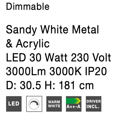 Lampa de podea dimabila diverse culori Lasse cu LED, din metal, inaltime reglabila, 9020102 - Novaluce [30]