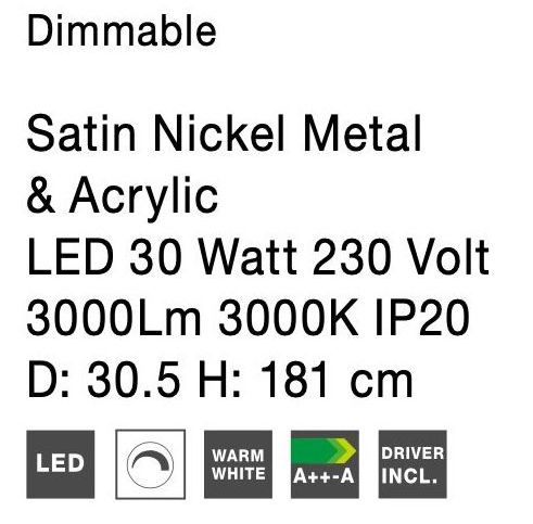 Lampa de podea dimabila diverse culori Lasse cu LED, din metal, inaltime reglabila, 9020102 - Novaluce [31]