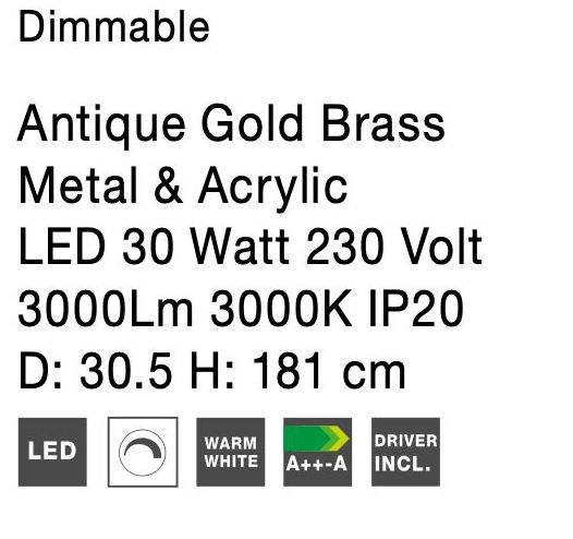 Lampa de podea dimabila diverse culori Lasse cu LED, din metal, inaltime reglabila, 9020102 - Novaluce [29]
