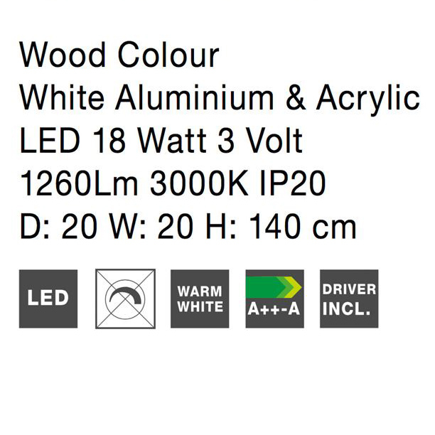 Lampa de podea premium Eka 140 cm, din lemn si LED spirala acril, 9071020 - Novaluce [7]