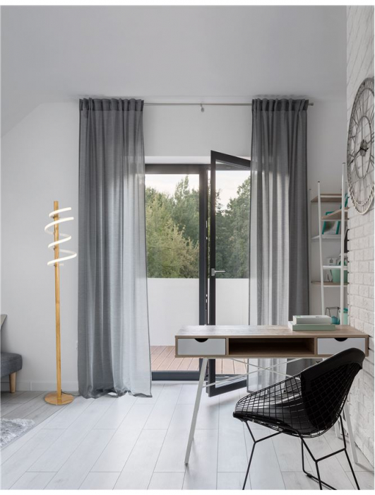 Lampa de podea premium Eka 140 cm, din lemn si LED spirala acril, 9071020 - Novaluce [2]