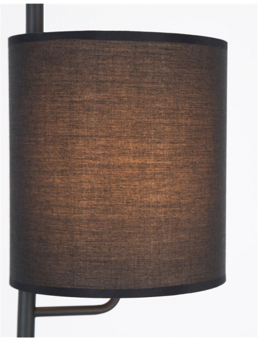 Lampa de podea neagra/alba Tuana, baza metalica, abajur textil, 176 cm, 9180522 - Novaluce [7]