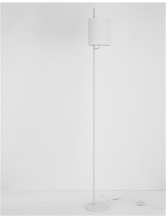 Lampa de podea neagra/alba Tuana, baza metalica, abajur textil, 176 cm, 9180522 - Novaluce [11]