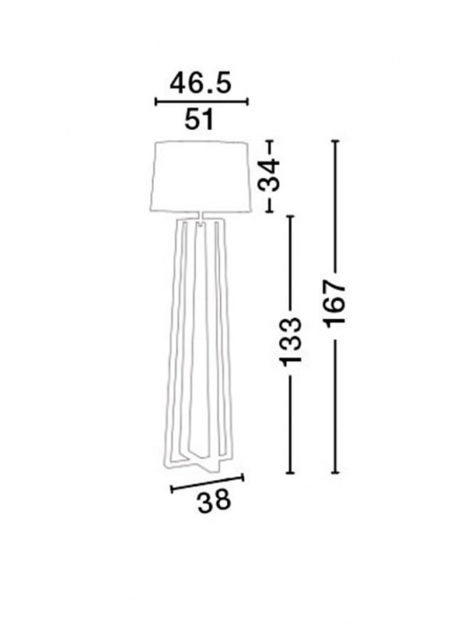 Lampa de podea premium alba Crista, suport din lemn, abajur textil, 167 cm, 60202 - Novaluce [3]