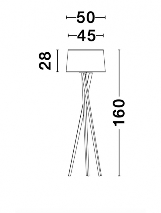 Lampa de podea premium alba Jolan, 3 picioare din lemn, abajur textil, 160 cm, 9145061 - Novaluce [7]