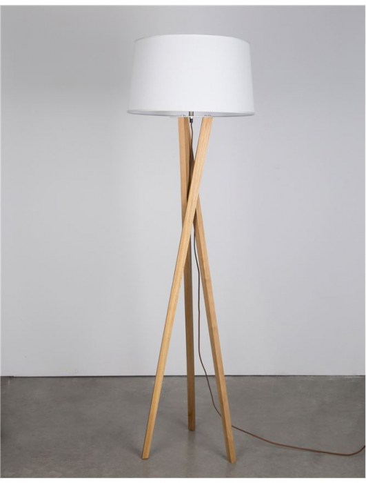 Lampa de podea premium alba Jolan, 3 picioare din lemn, abajur textil, 160 cm, 9145061 - Novaluce [10]