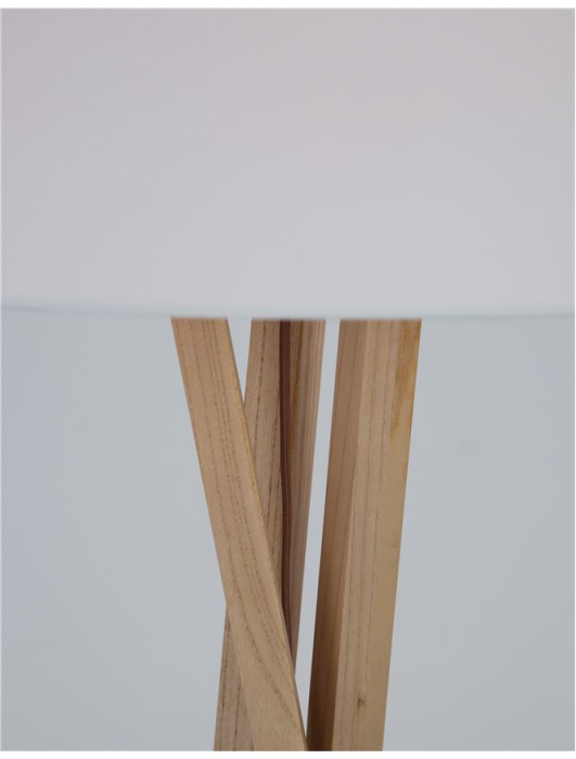 Lampa de podea premium alba Jolan, suport din lemn, abajur textil, 164 cm, 9145071 - Novaluce [5]
