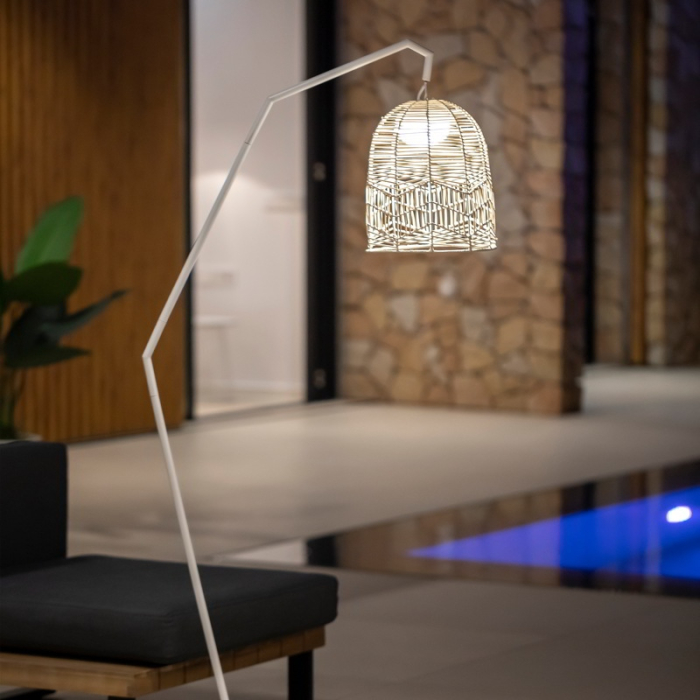 Lampă de Podea Santorini Battery 35x76x163 cm, Metal Alb Lacquered, Protecție IP54 - New Garden [2]