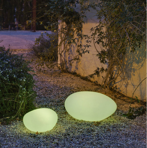 Lampa design gradina Rock 60 cm in forma de piatra, iluminare LED, LUMPT060OFNW - King [2]